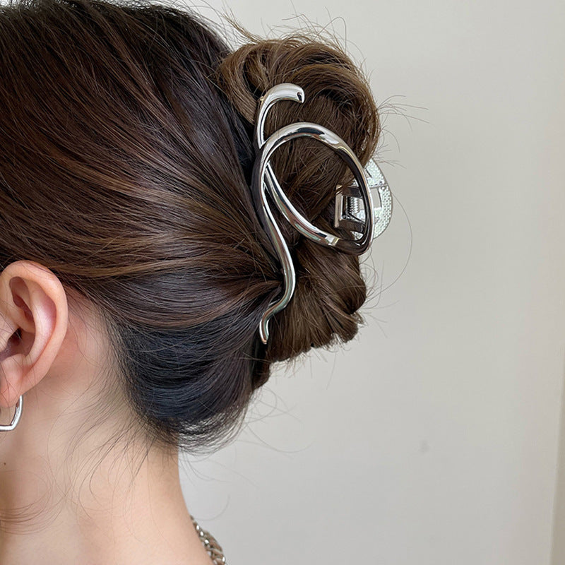 Wholesale Metal irregular geometric letter hairpin
